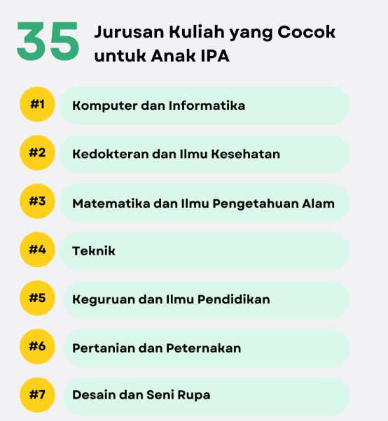 jurusan kuliah untuk anak ipa